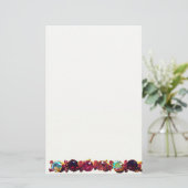 Kleurrijke stenen, robijnen, diamanten, saffieren briefpapier (Staand voorkant)