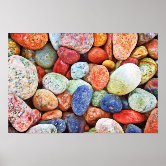 Kleurrijke stenen - Rocks Painting Poster (Voorkant)