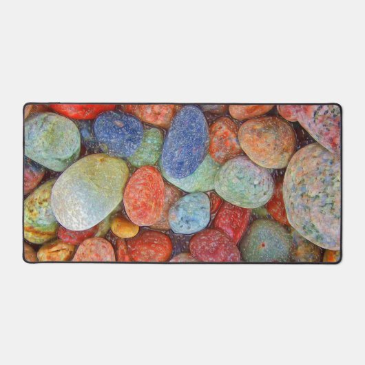 Kleurrijke stenen, steentjes, rotsen en water bureaumat (Voorkant)