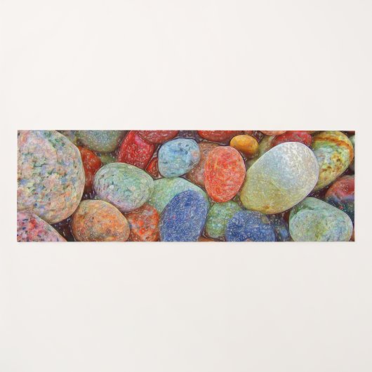 Kleurrijke stenen, steentjes, rotsen en water yogamat (Voorkant (horizontaal))