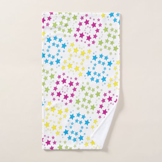 Kleurrijke ster print handdoek set met wit (Handdoek)