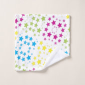 Kleurrijke ster print handdoek set met wit (Wasdoekje)