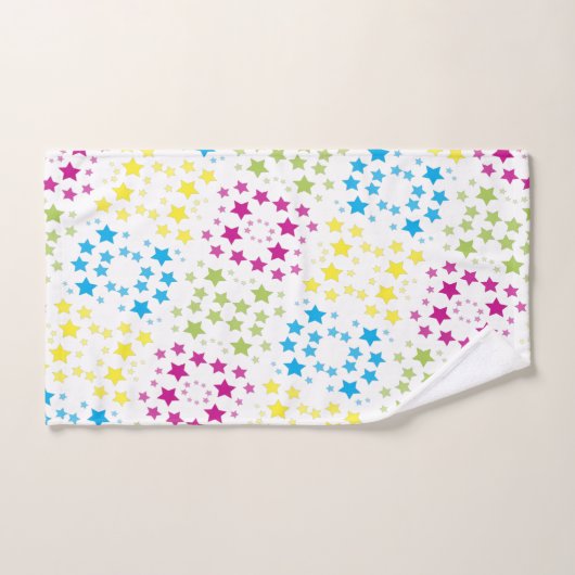 Kleurrijke ster print handdoek set met wit (Handdoek)