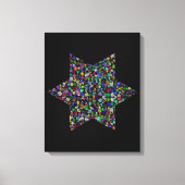Kleurrijke Ster van David Canvas Afdruk (Voorkant)