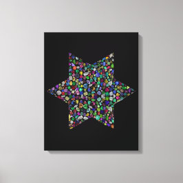 Kleurrijke Ster van David Canvas Afdruk