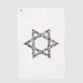 Kleurrijke ster van David Golfhanddoek (Voorkant)