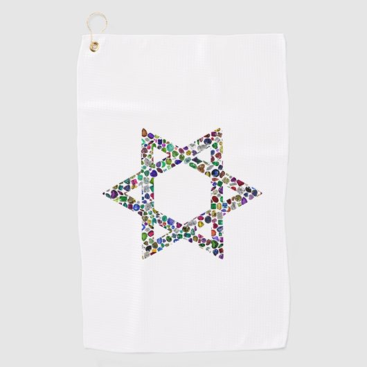 Kleurrijke ster van David Golfhanddoek (Voorkant)