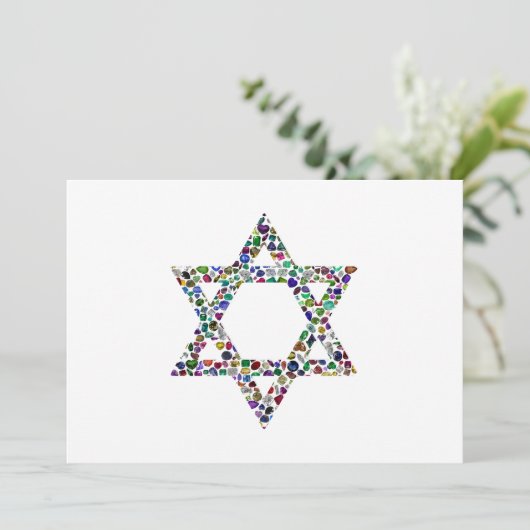 Kleurrijke Ster van David Kaart (Staand voorkant)