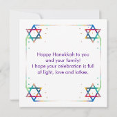 Kleurrijke ster van David Mandala Happy Hanukkah Kaart (Achterkant)