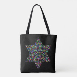 Kleurrijke ster van David Tote Bag
