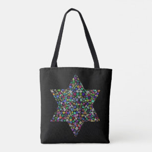 Kleurrijke ster van David Tote Bag