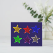 Kleurrijke sterknoppen briefkaart (Staand voorkant)