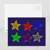 Kleurrijke sterknoppen briefkaart (Voorkant / Achterkant)