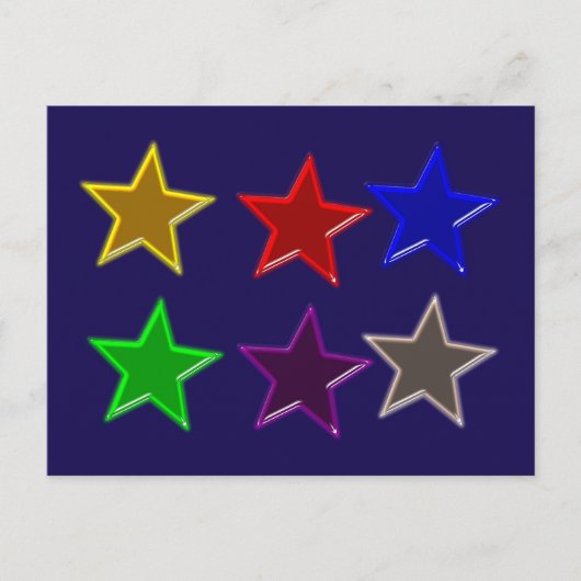 Kleurrijke sterknoppen briefkaart (Voorkant)