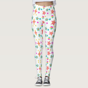 Kleurrijke sterpatroon Leggings