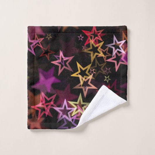 Kleurrijke sterren dansen grillig bad handdoek (Wasdoekje)