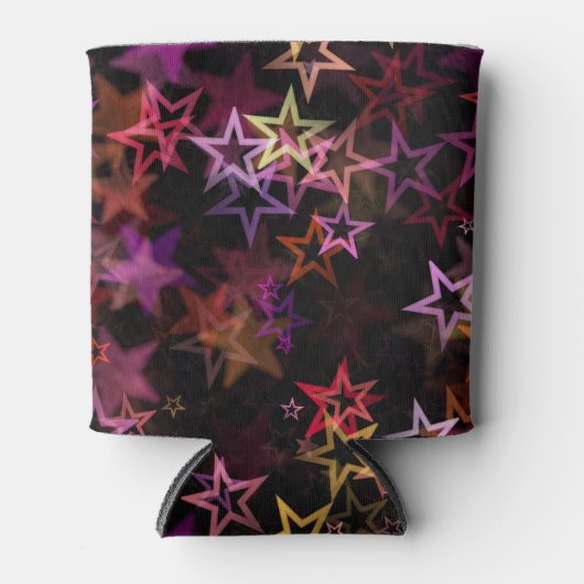 Kleurrijke sterren dansen grillig blikjeskoeler (Voorkant)