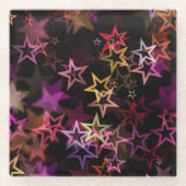 Kleurrijke sterren dansen grillig glazen onderzetter (Voorkant)