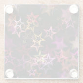 Kleurrijke sterren dansen grillig glazen onderzetter (Achterkant)