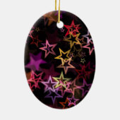 Kleurrijke sterren dansen grillig keramisch ornament (Achterkant)
