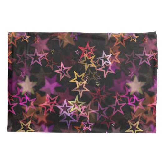 Kleurrijke sterren dansen grillig kussensloop (Achterkant)