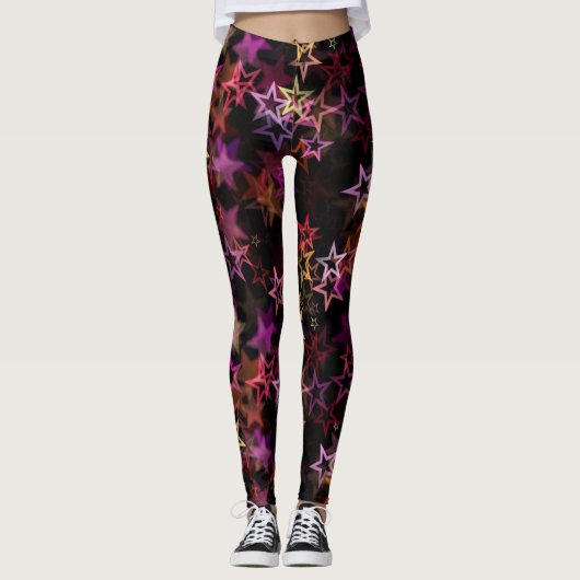 Kleurrijke sterren dansen grillig leggings (Voorkant)