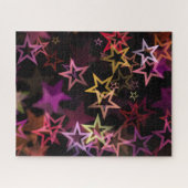 Kleurrijke sterren dansen grillig legpuzzel (Horizontaal)