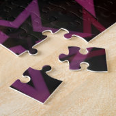 Kleurrijke sterren dansen grillig legpuzzel (Zijkant)