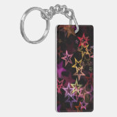 Kleurrijke sterren dansen grillig sleutelhanger (Voorkant Links)