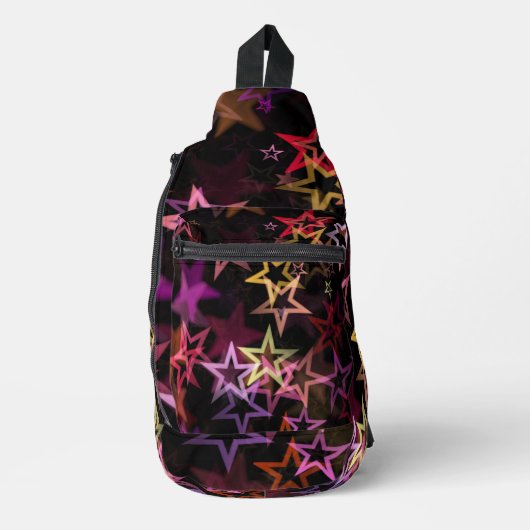 Kleurrijke sterren dansen grillig sling bag (Voorkant)