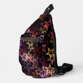 Kleurrijke sterren dansen grillig sling bag (Rechterhoek)