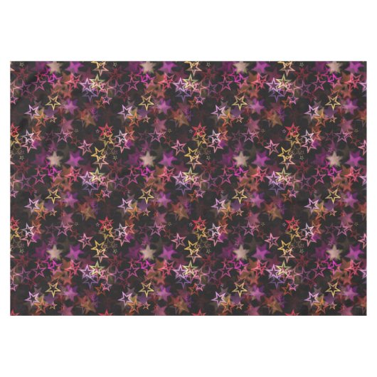 Kleurrijke sterren dansen grillig tafelkleed (Voorkant (Horizontaal))