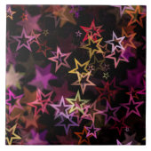 Kleurrijke sterren dansen grillig tegeltje (Voorkant)