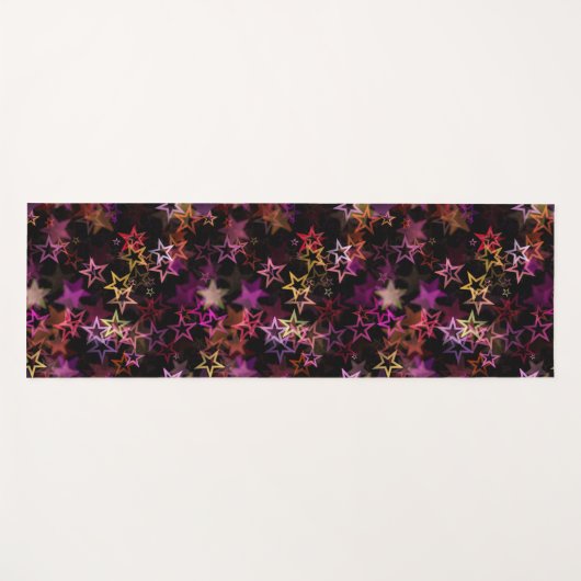 Kleurrijke sterren dansen grillig yogamat (Voorkant (horizontaal))