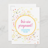 Kleurrijke sterren en Confetti Zwangerschap Aankon Aankondigingskaart (Voorkant / Achterkant)