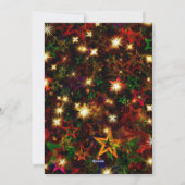 Kleurrijke sterren en lichte kerstfoto feestdagenkaart (Achterkant)