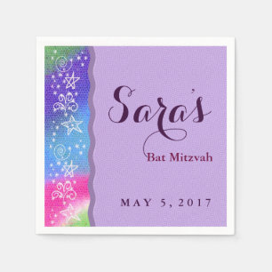 Kleurrijke sterren en zwanen Bar Mitzvah Napkins Servetten