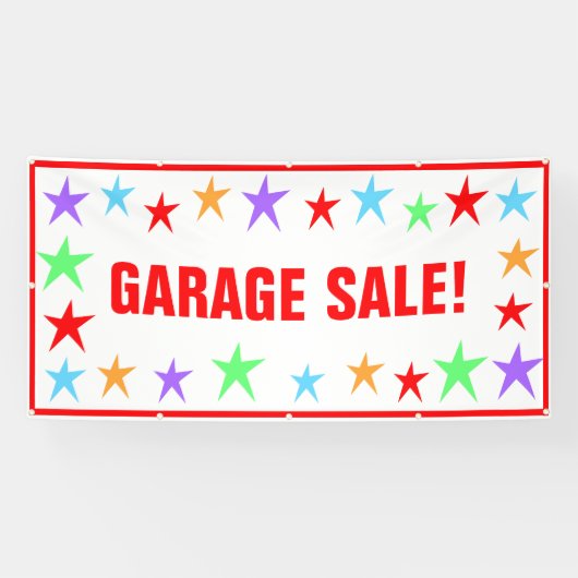 Kleurrijke Sterren Garage Sale Banner (Horizontaal)