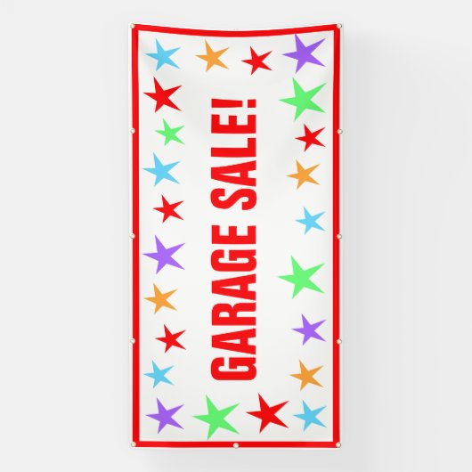 Kleurrijke Sterren Garage Sale Banner (Verticaal)