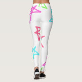 Kleurrijke sterren gelukkige verjaardag voeg naam leggings (Achterkant)