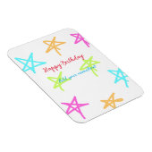 Kleurrijke sterren gelukkige verjaardag voeg naam  magneet (Rechterzijde)