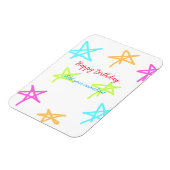 Kleurrijke sterren gelukkige verjaardag voeg naam  magneet (Linkerzijde)