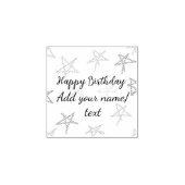 Kleurrijke sterren gelukkige verjaardag voeg naam rubberstempel (Afrduk)