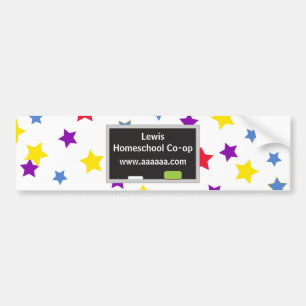Kleurrijke sterren Huizen school Co-op Bumpersticker