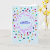 Kleurrijke sterren in de hemel Gelukkige Kaart (Gele Bloem)