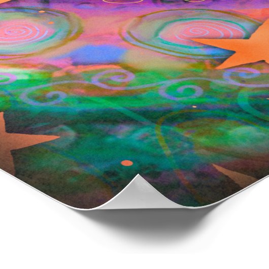 Kleurrijke sterren inspirerend goed ding citaat sc poster (Hoek)