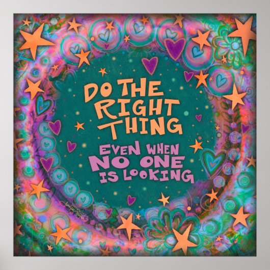 Kleurrijke sterren inspirerend goed ding citaat sc poster (Voorkant)