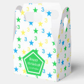 Kleurrijke sterren jongens 3e verjaardag bedankdoosjes (Geopend)