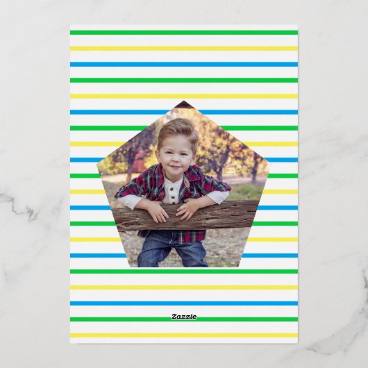 Kleurrijke sterren jongens 3e verjaardag folie uitnodiging (Achterkant)