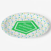 Kleurrijke sterren jongens 3e verjaardag papieren bordje (Gekanteld)